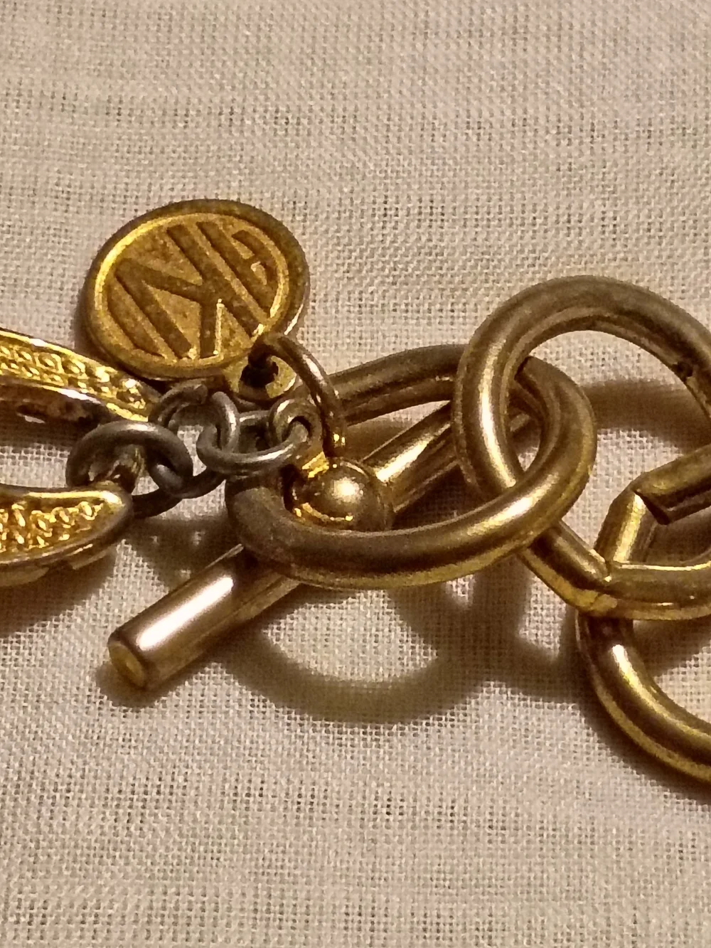 Vintage Ann Klein Gold-Tone Textured Link Necklace - Women Jewelry